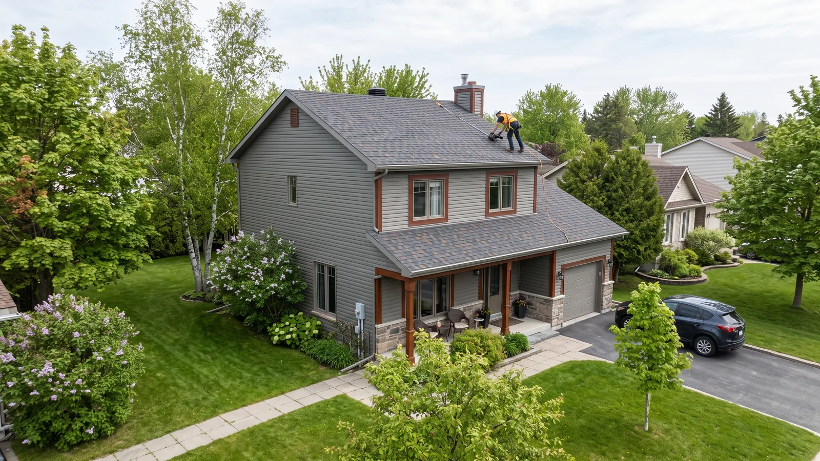 Maison et toiture résidentielle à Gatineau