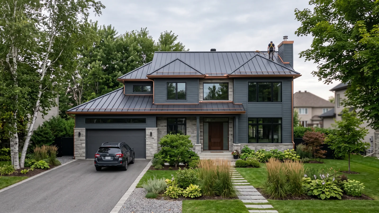 Maison et toiture résidentielle à Mascouche