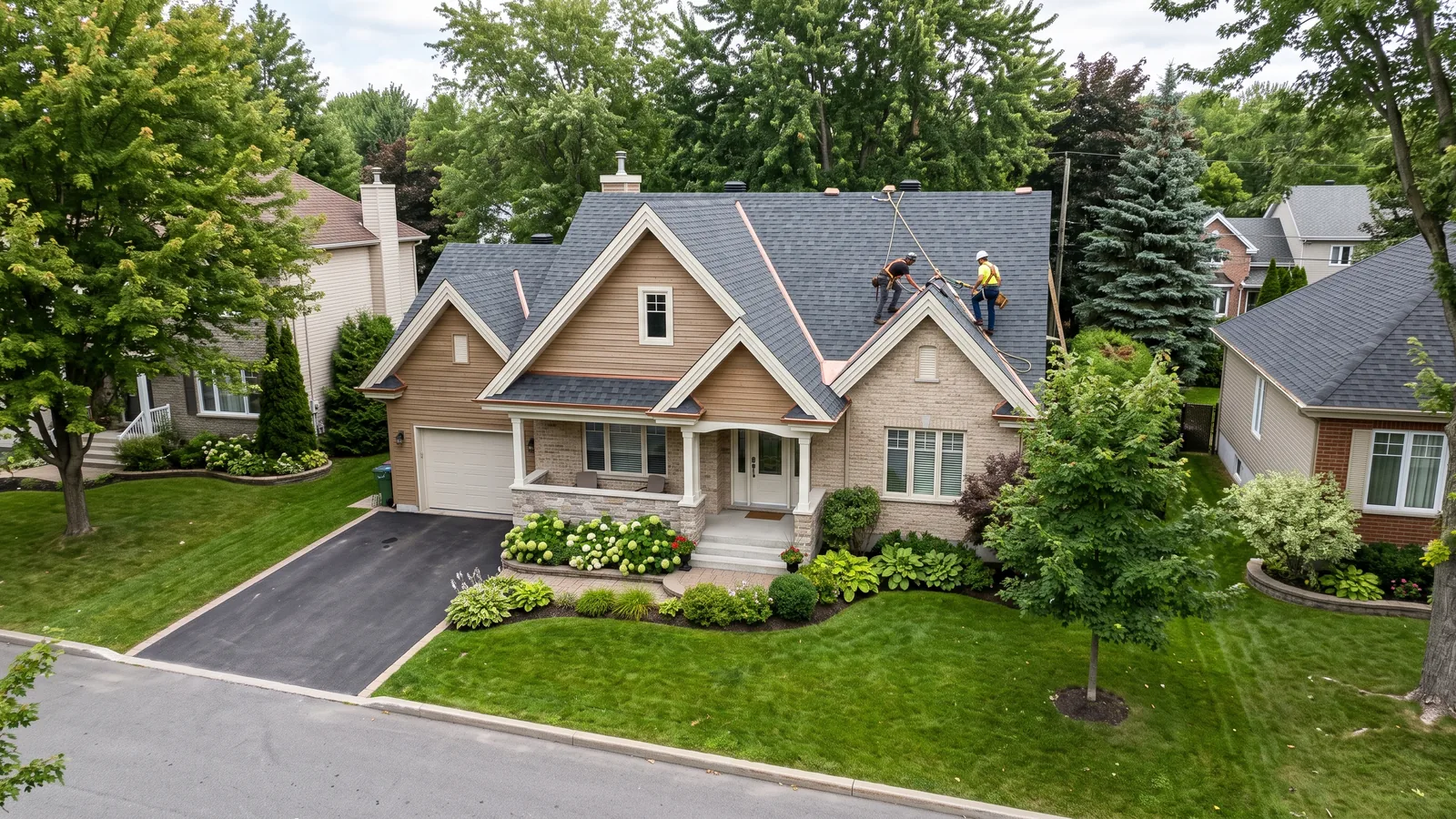 Maison et toiture résidentielle à Repentigny