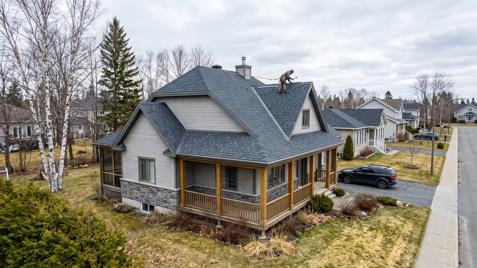 Maison et toiture résidentielle à Rouyn-Noranda