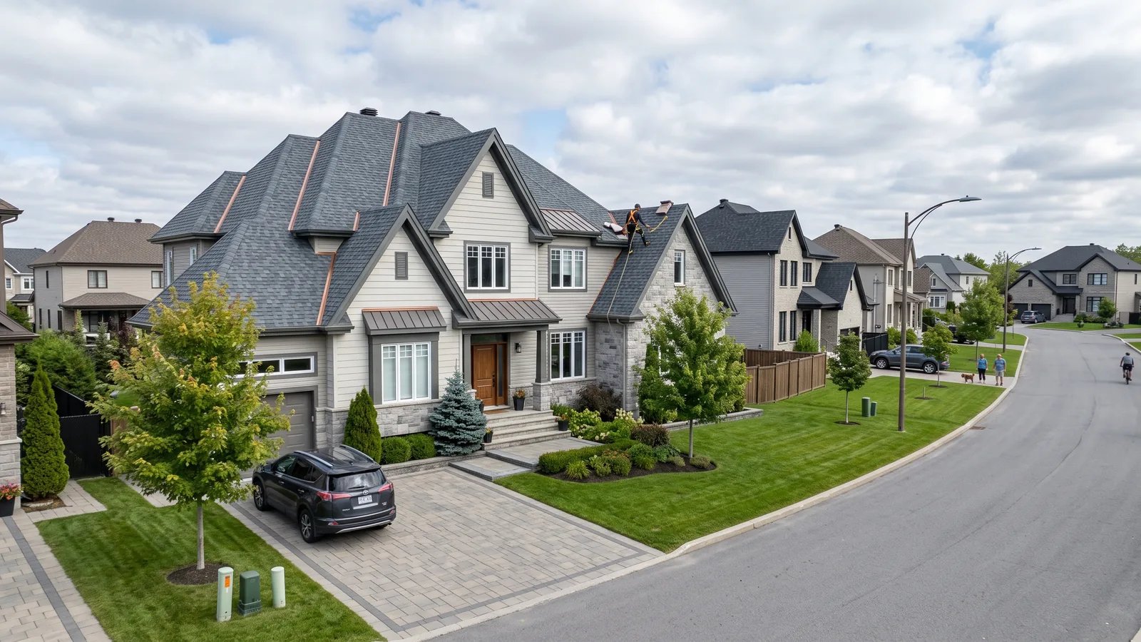 Maison et toiture résidentielle à Terrebonne