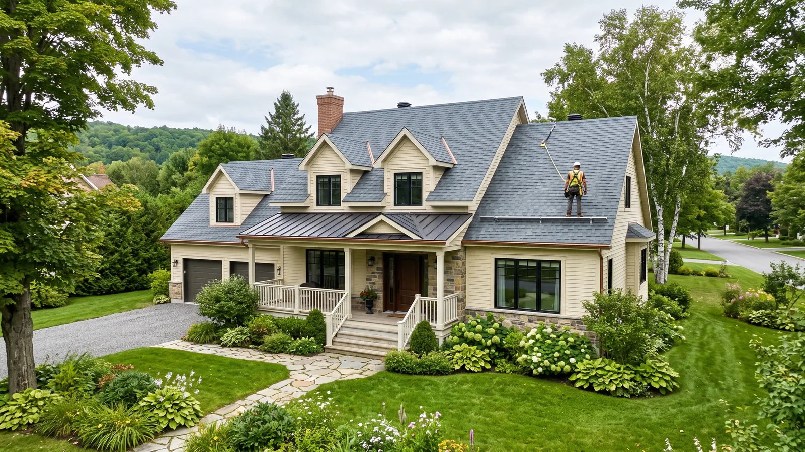 Maison et toiture résidentielle à Victoriaville
