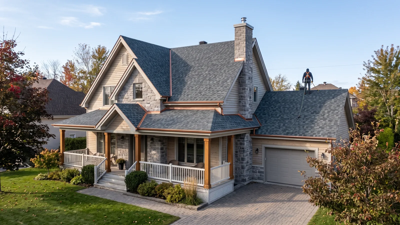 Maison et toiture résidentielle à Crabtree