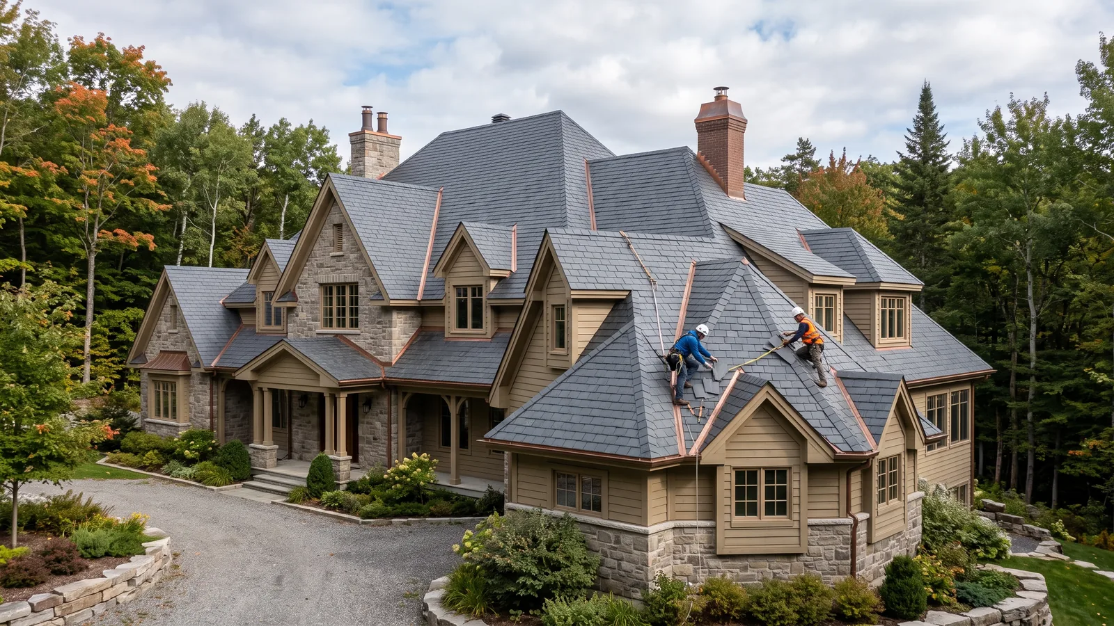 Maison et toiture résidentielle à Baie-D'Urfé